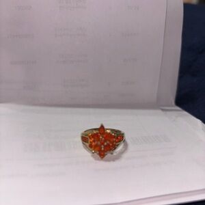 Elegant Orange Gemstone Ring
